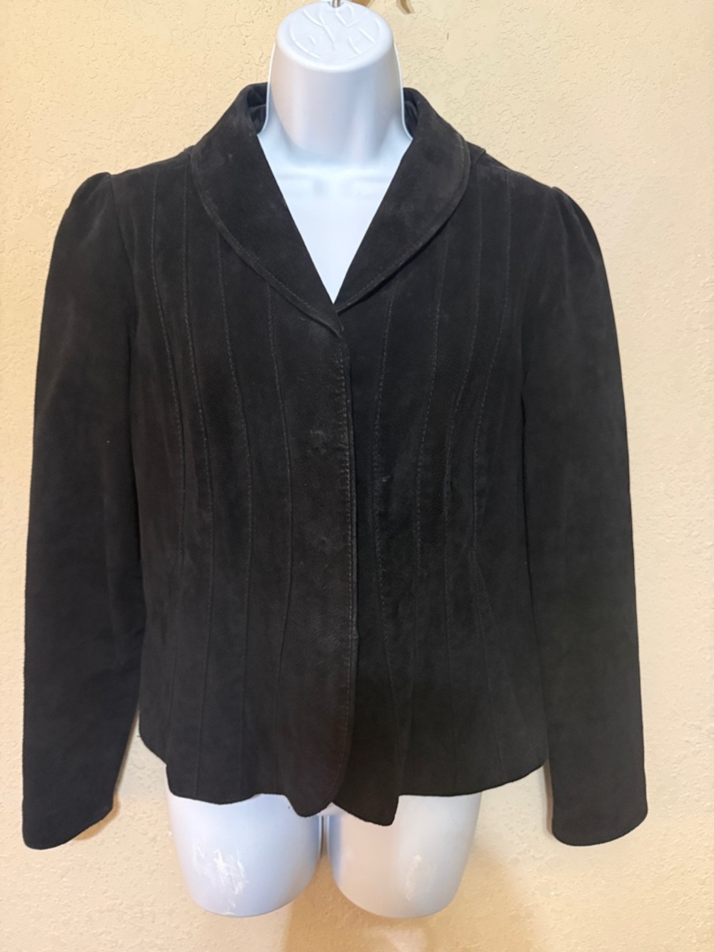 Live a Little Black Suede Tailored Blazer Jacket